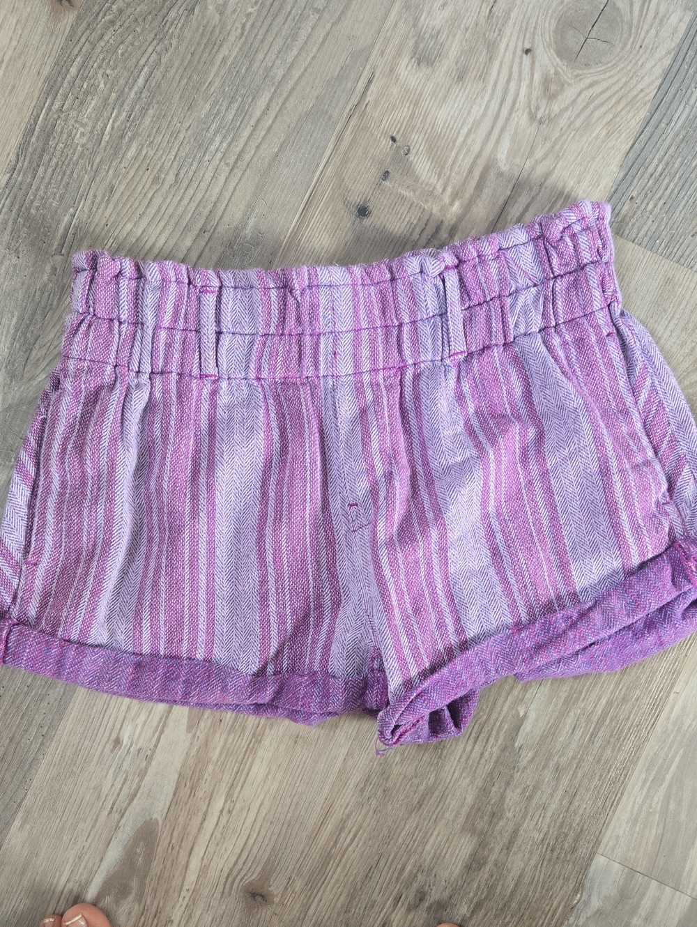 Free People Pink Striped Casual Elastic-Waist Shorts